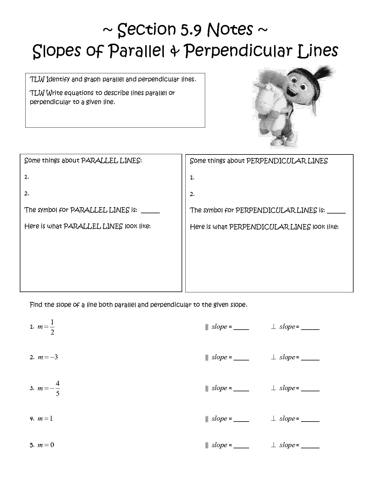 write the equation of a line parallel worksheet