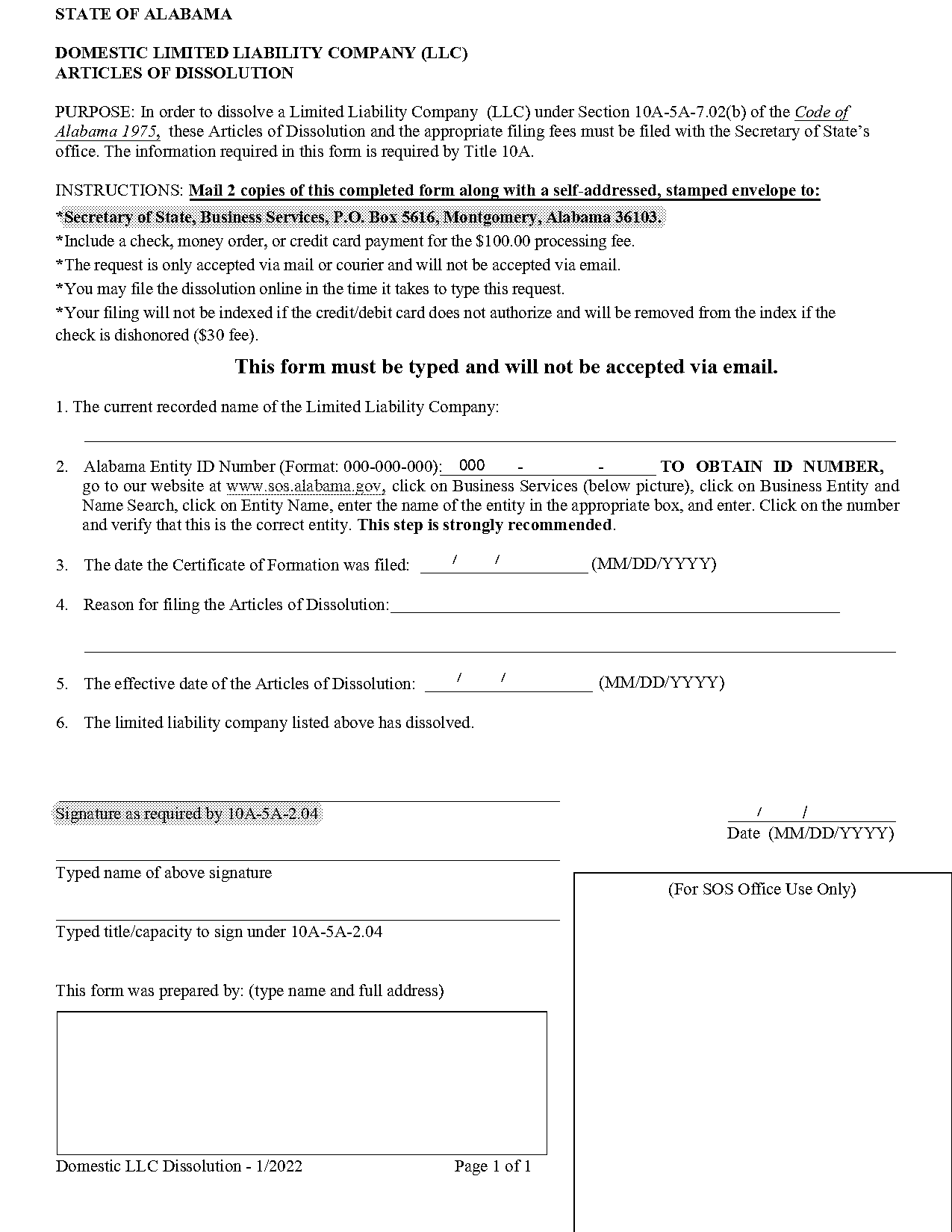 alabama return title request form