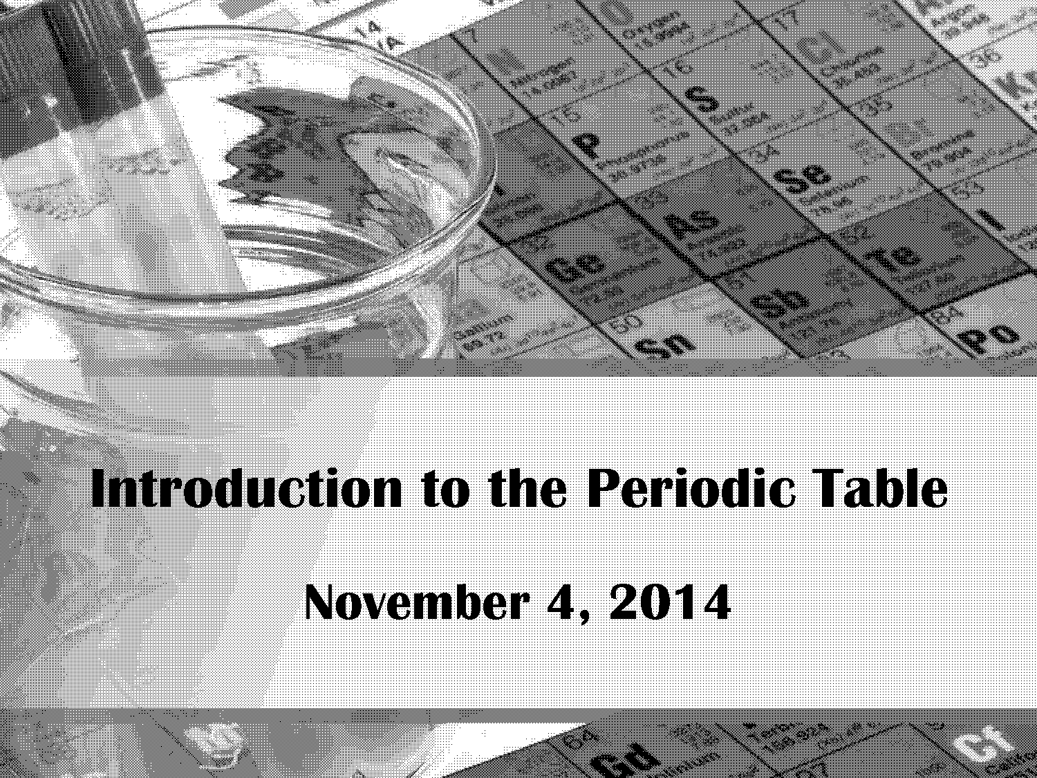 basics of the periodic table