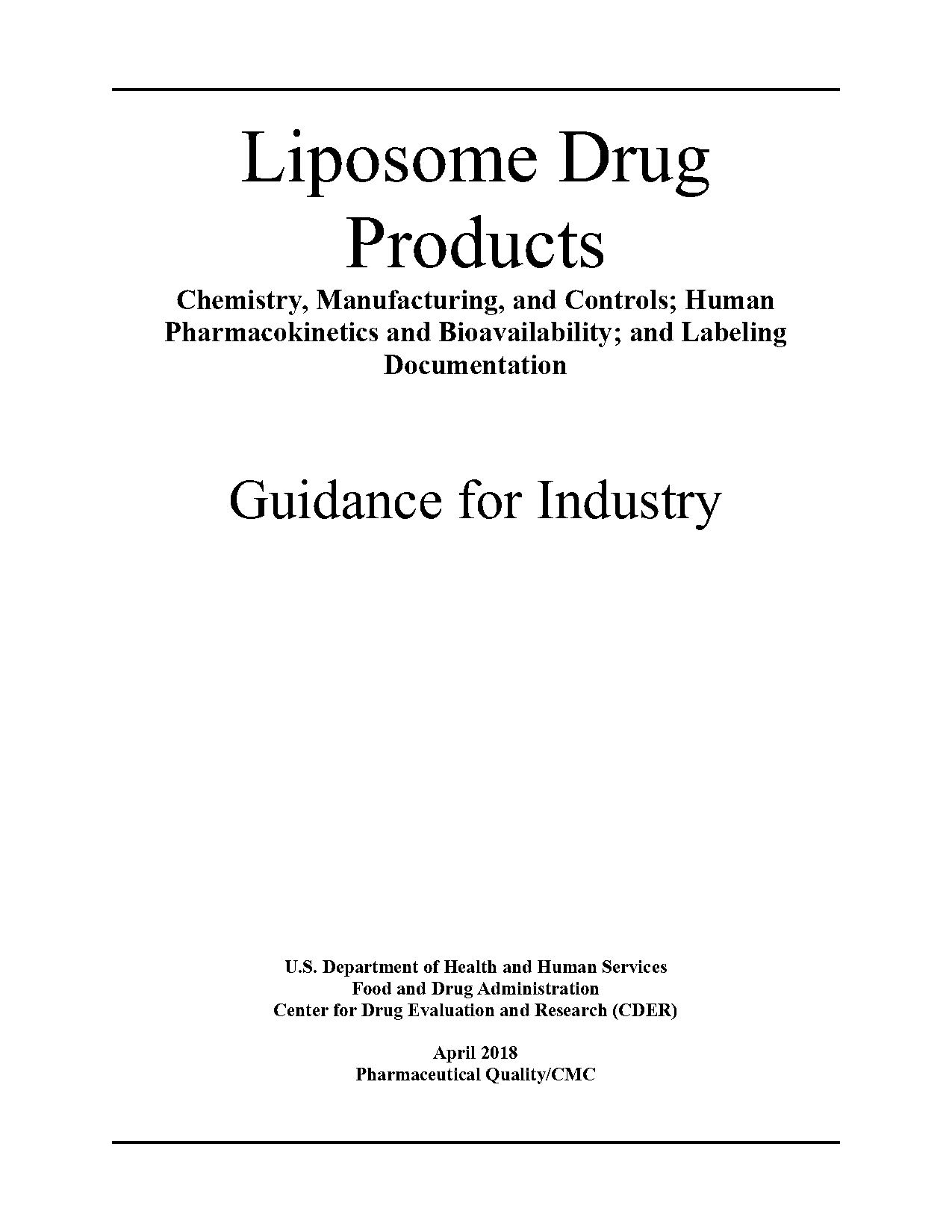 guidance for industry liposome drug products