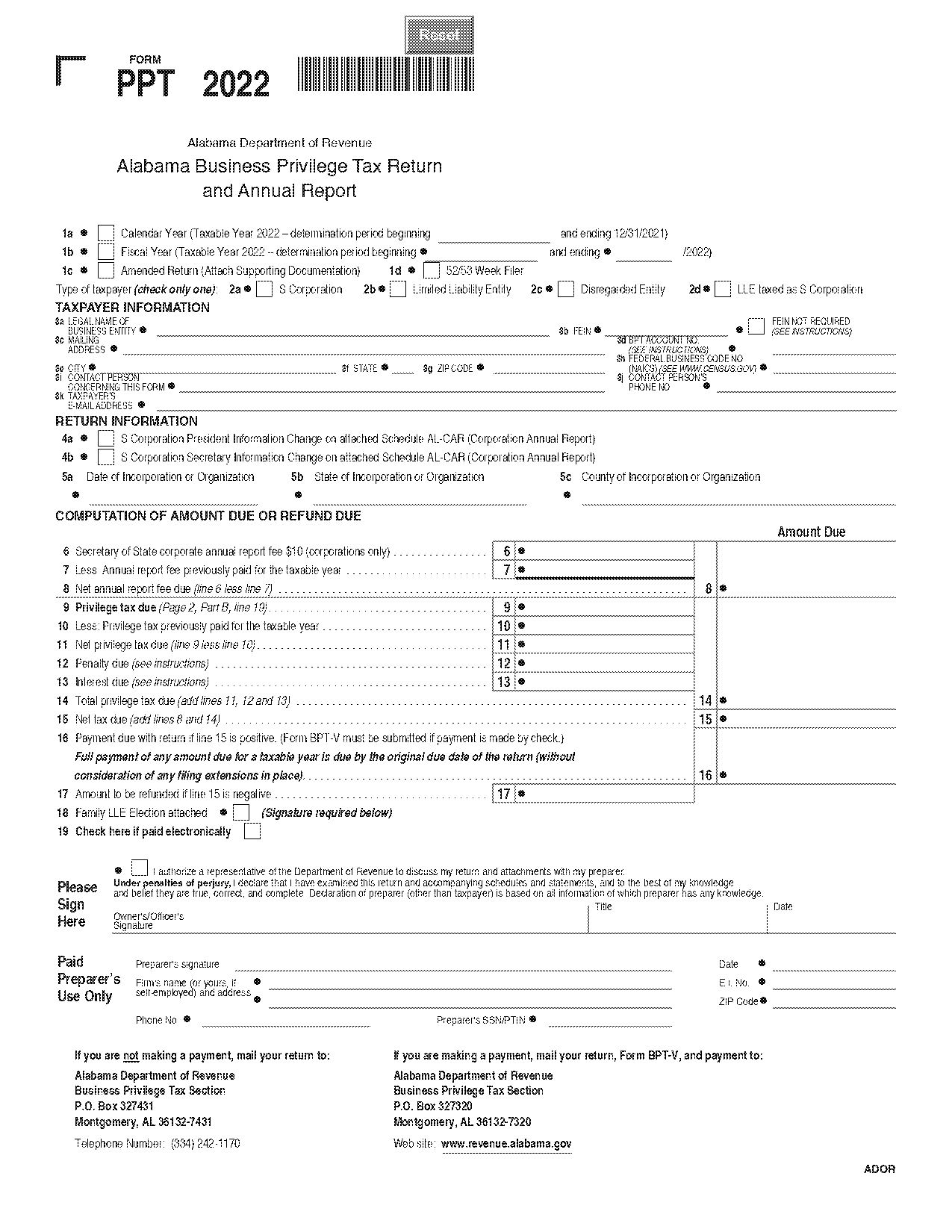 report no income federal business taxes