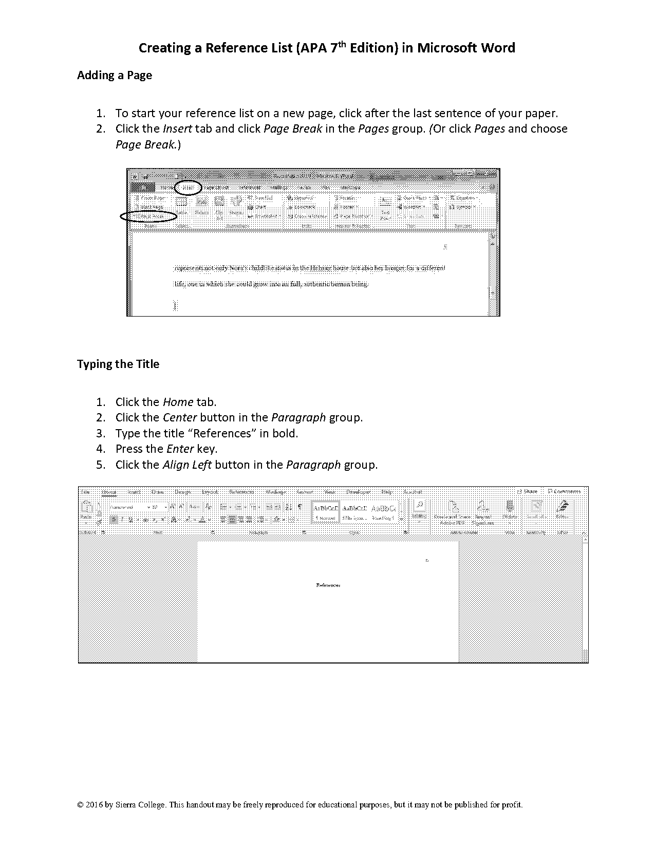 how to reference list in apa style