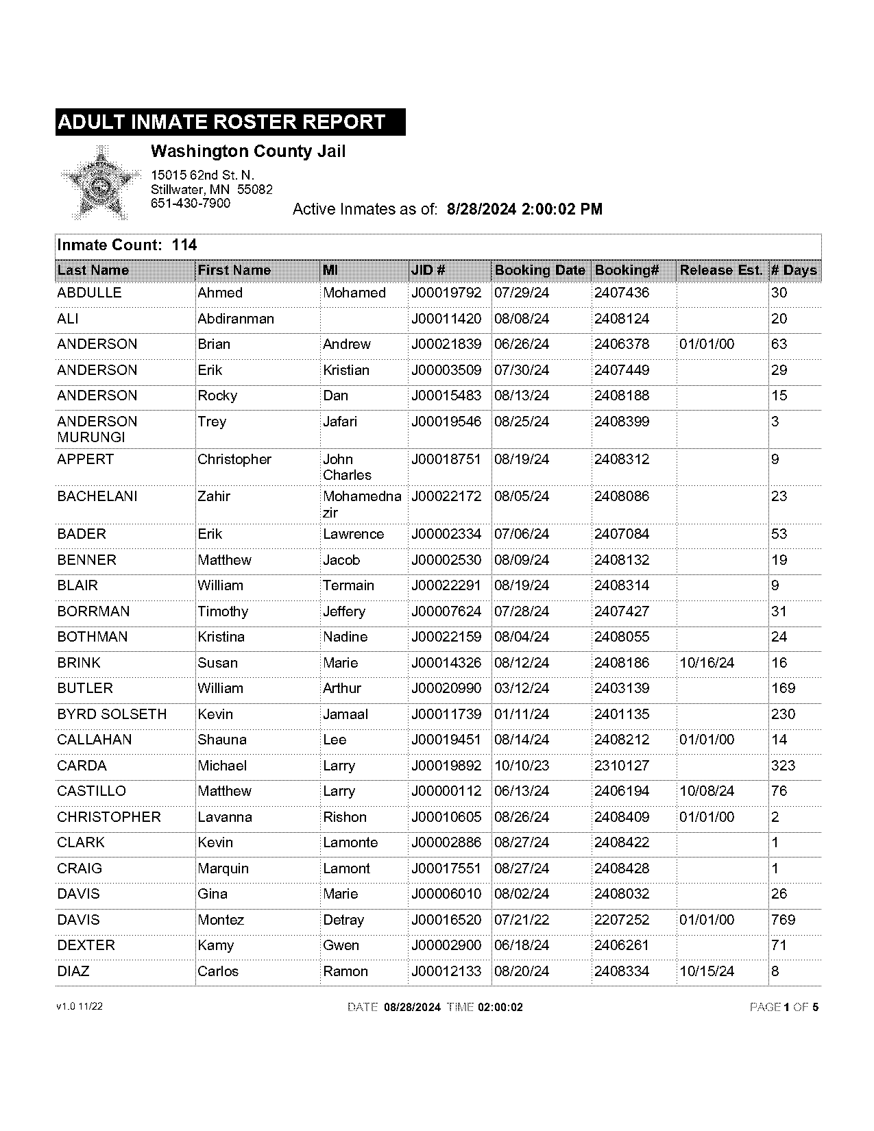 whitfield county booking report