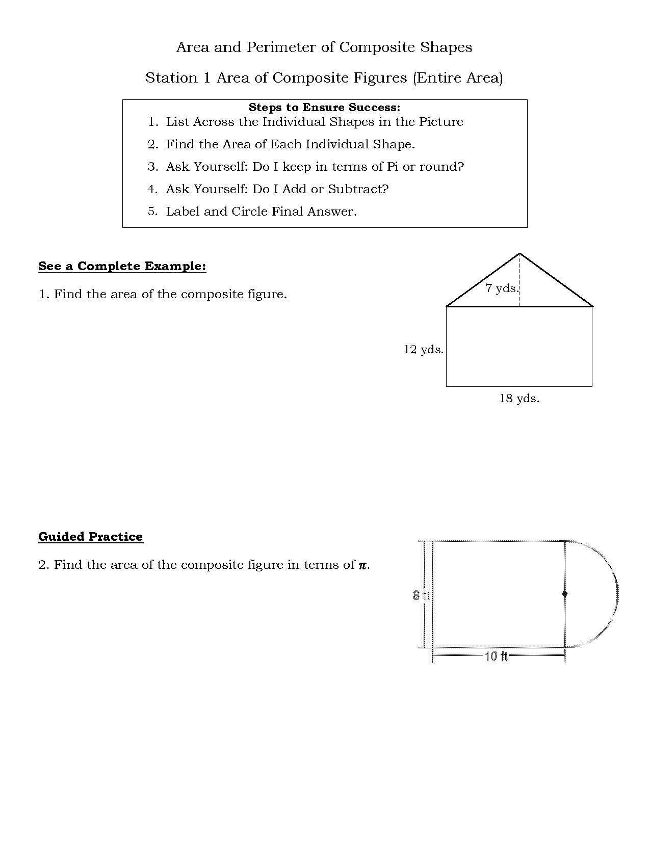 finding the area and perimeter of compound shapes worksheet