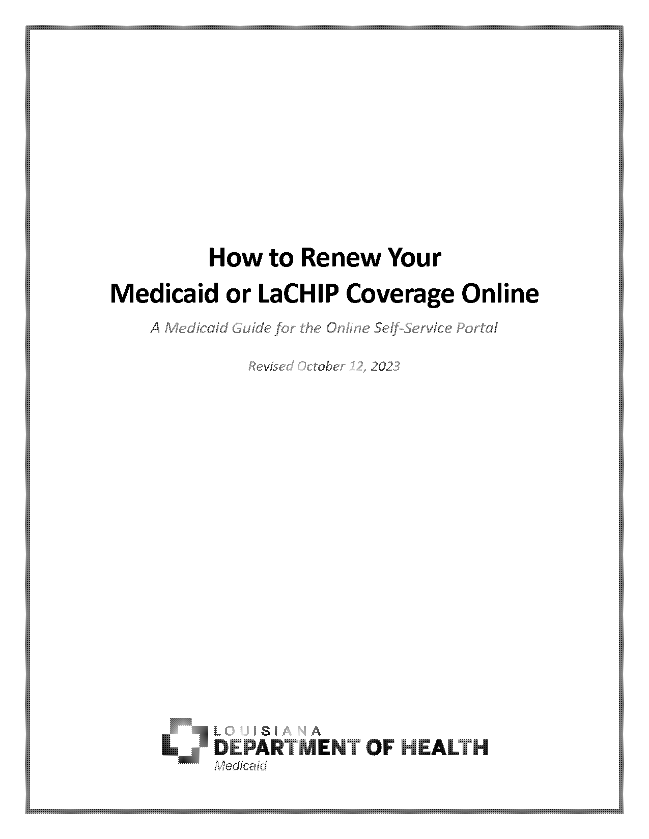 medicaid la gov renewal application