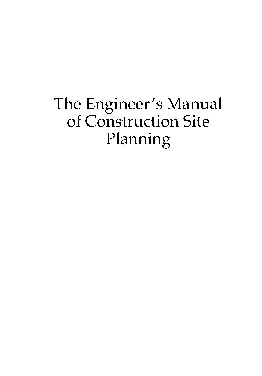 the engineers manual of construction site planning pdf