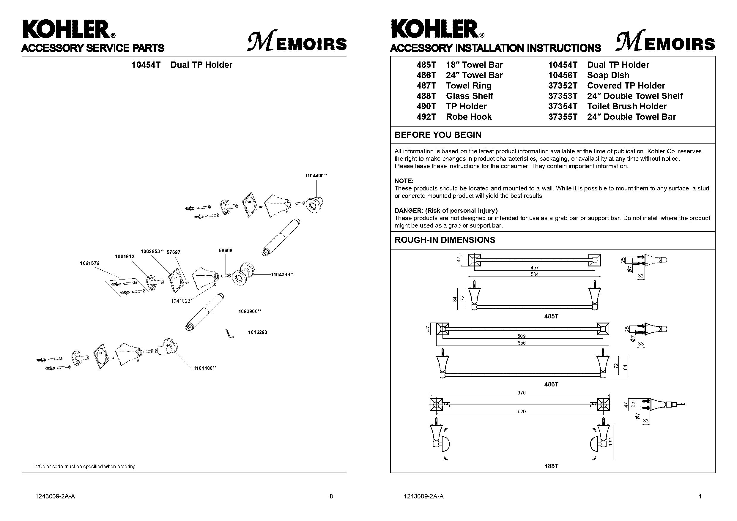 kohler toilet paper holder installation template