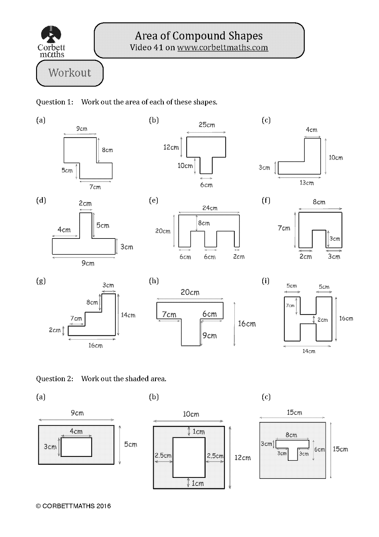 finding the area and perimeter of compound shapes worksheet