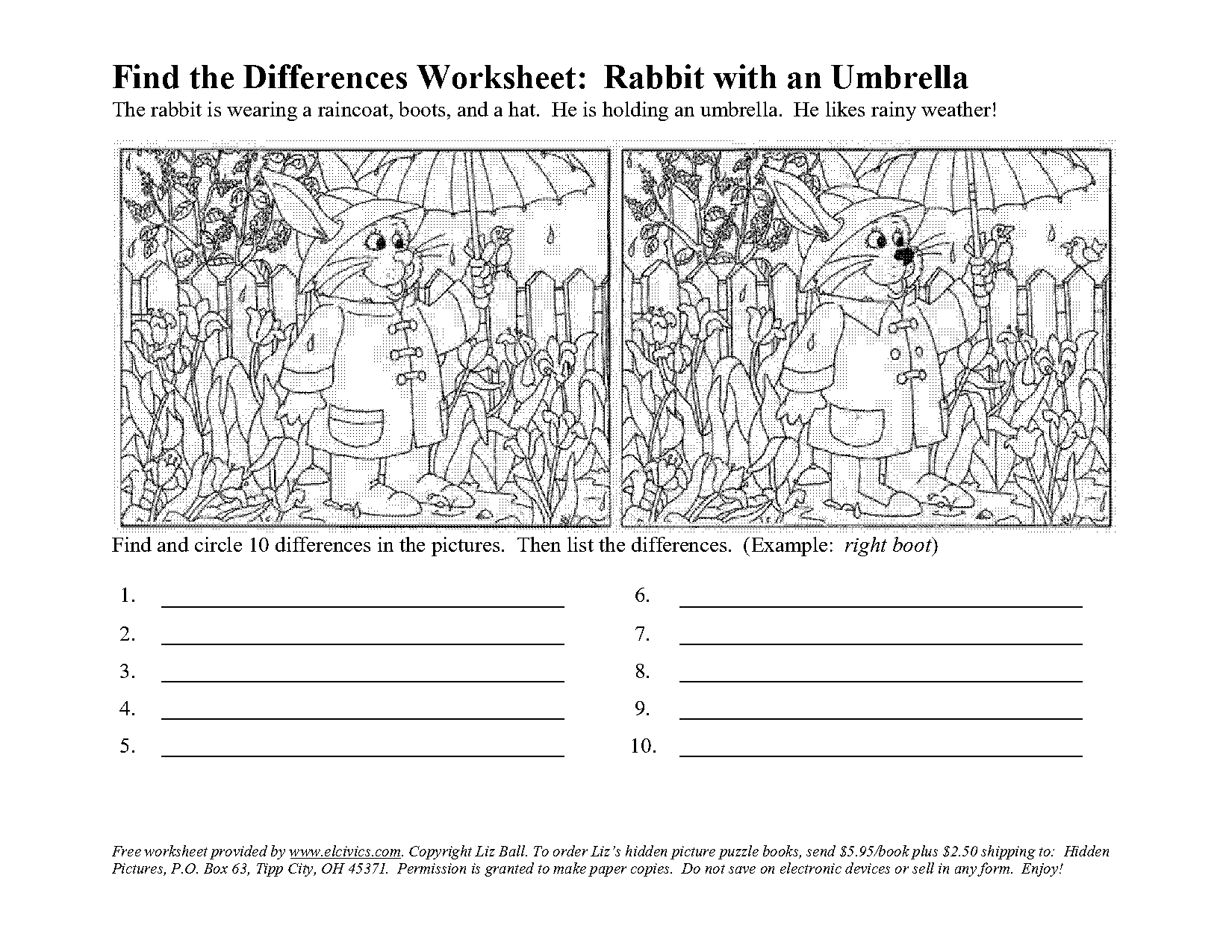 find the difference picture worksheets