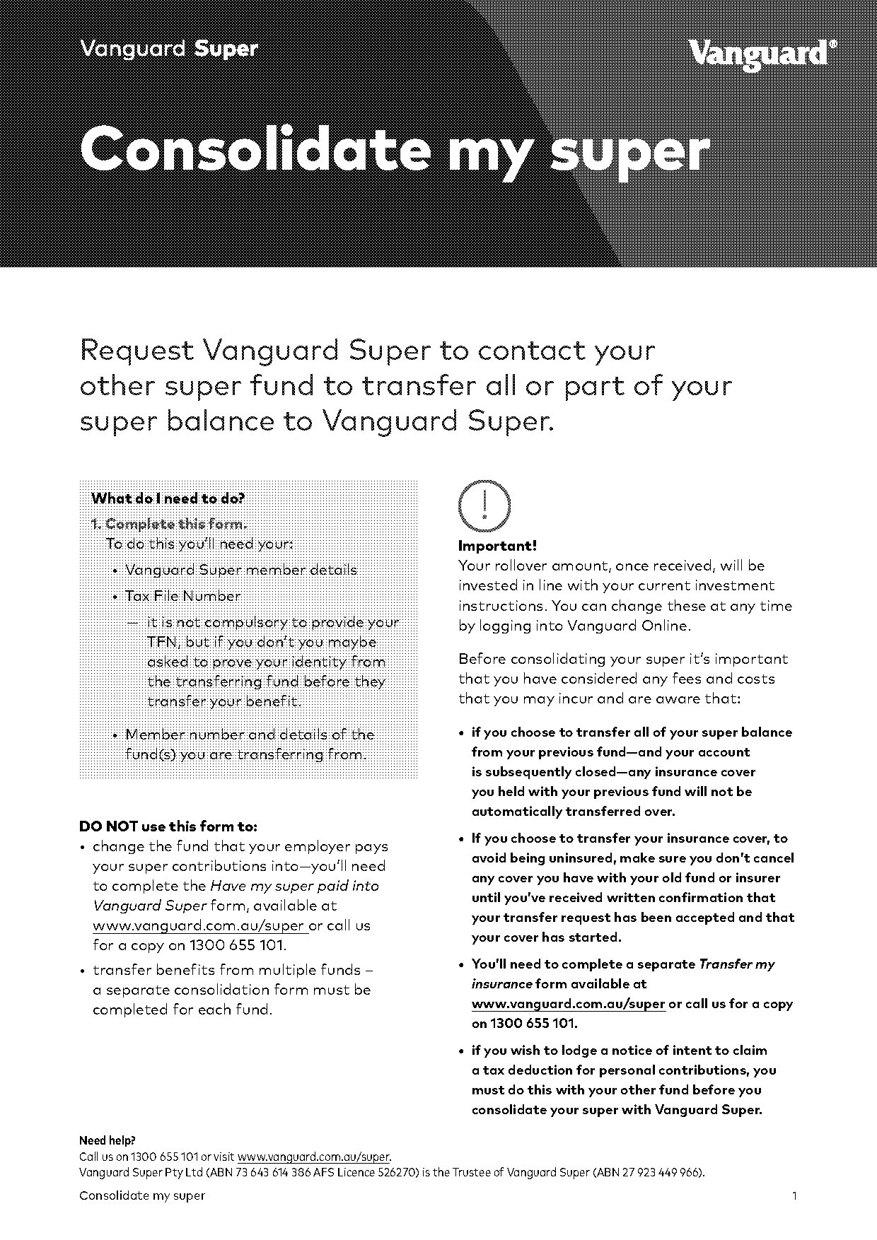 changing super funds form