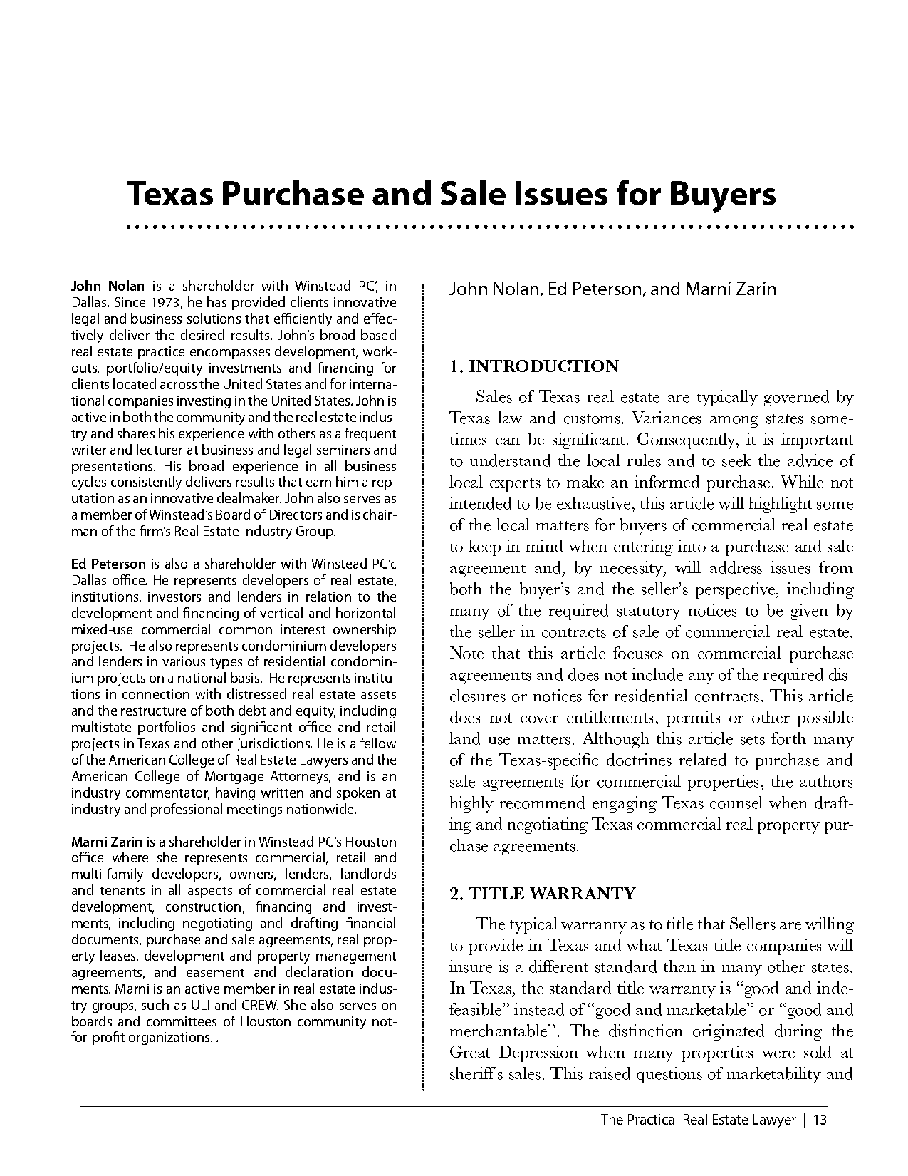 common clauses in texas real estate contracts