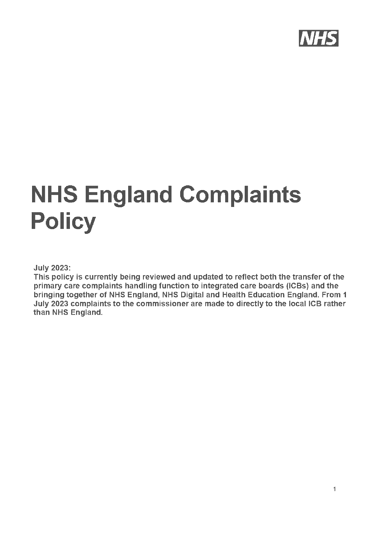 patient complaint policy and procedure