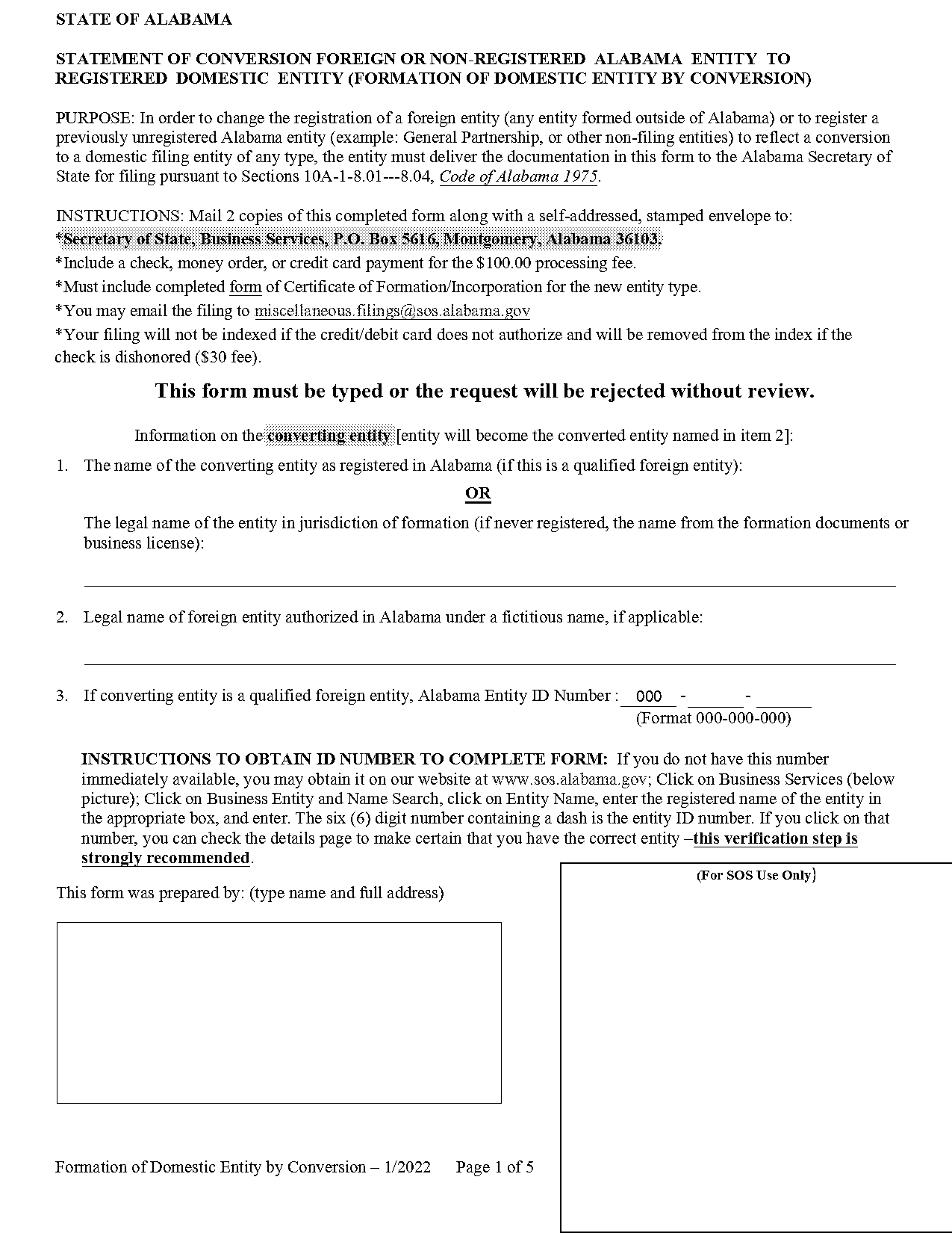 alabama return title request form