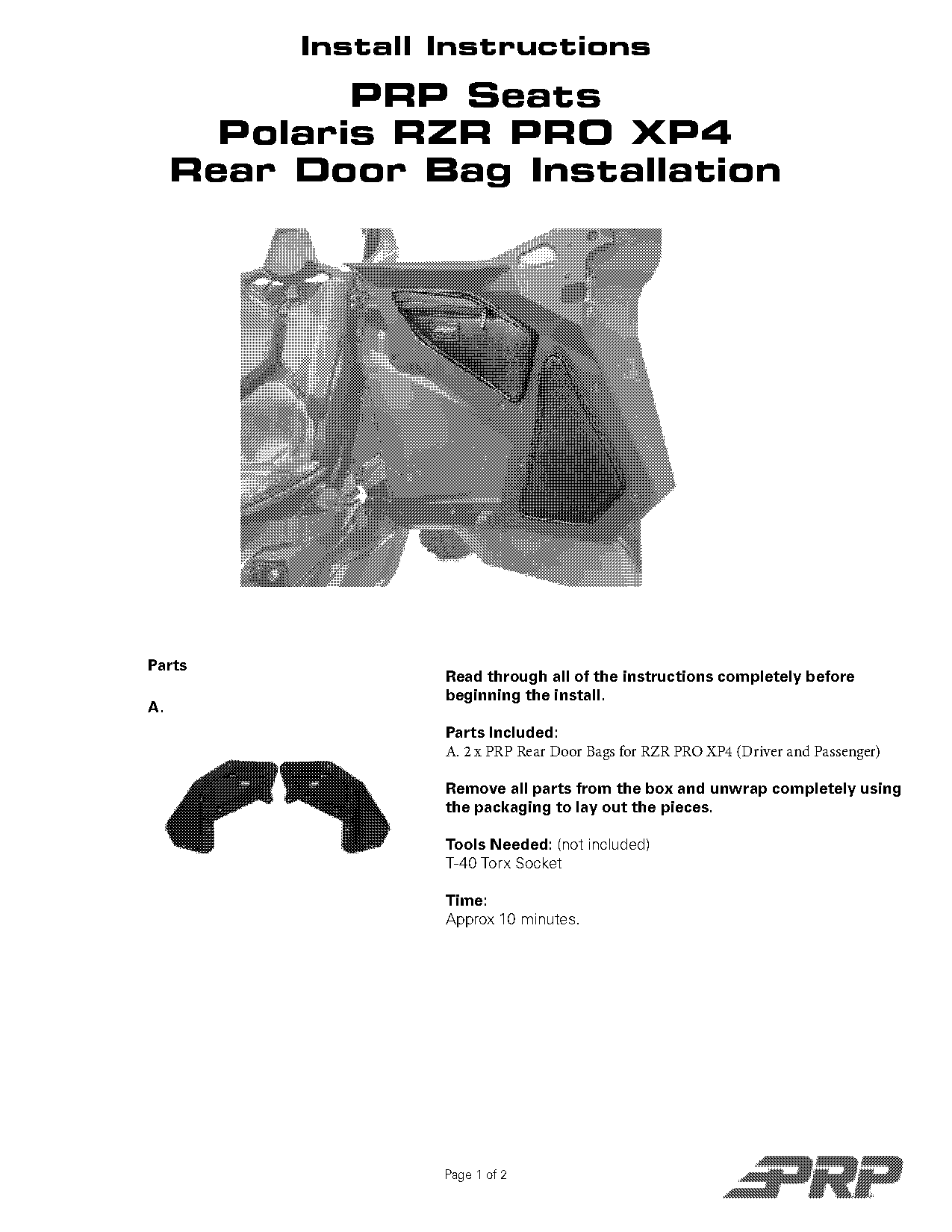 installation instructions for polaris rzr parts