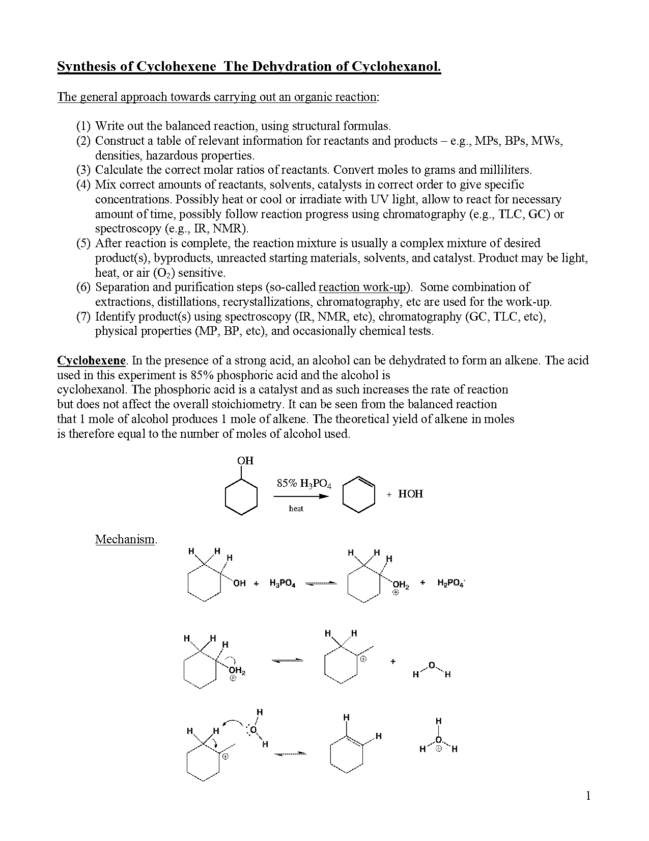 hydration of cyclohexene lab report