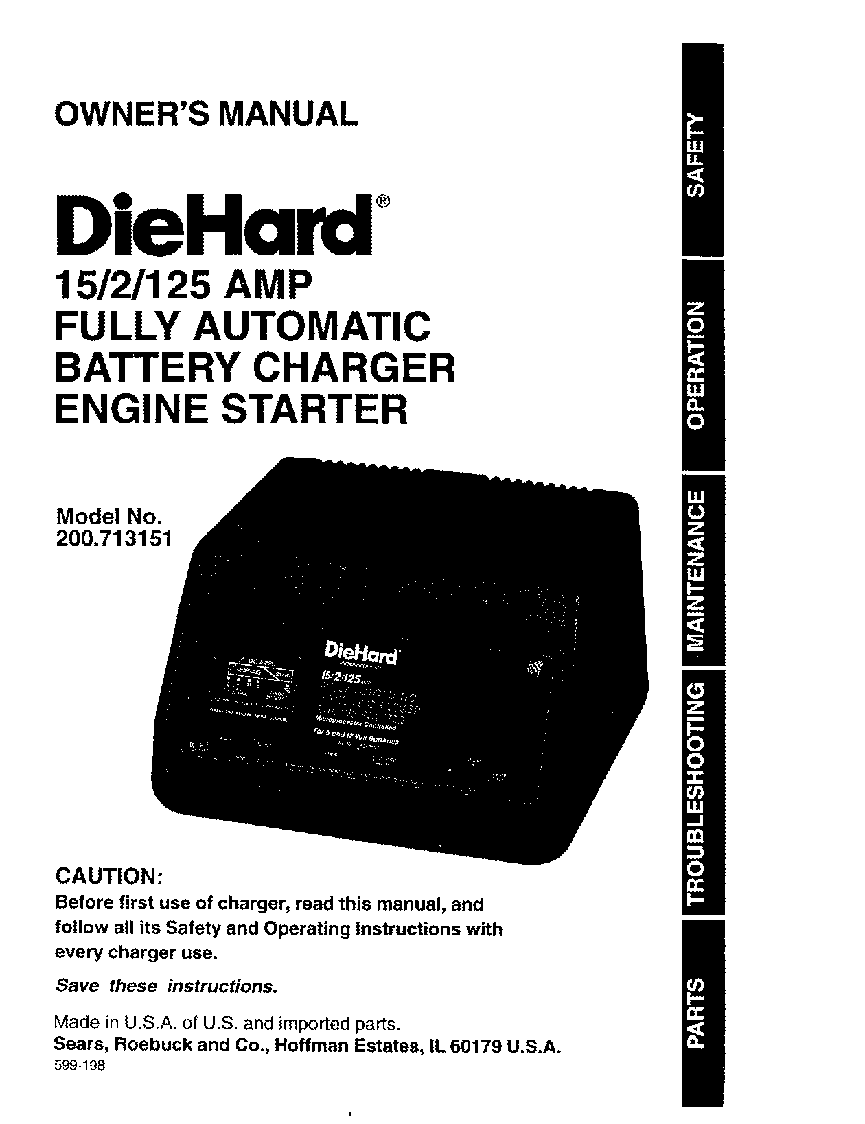 instruction manual for diehard battery charger