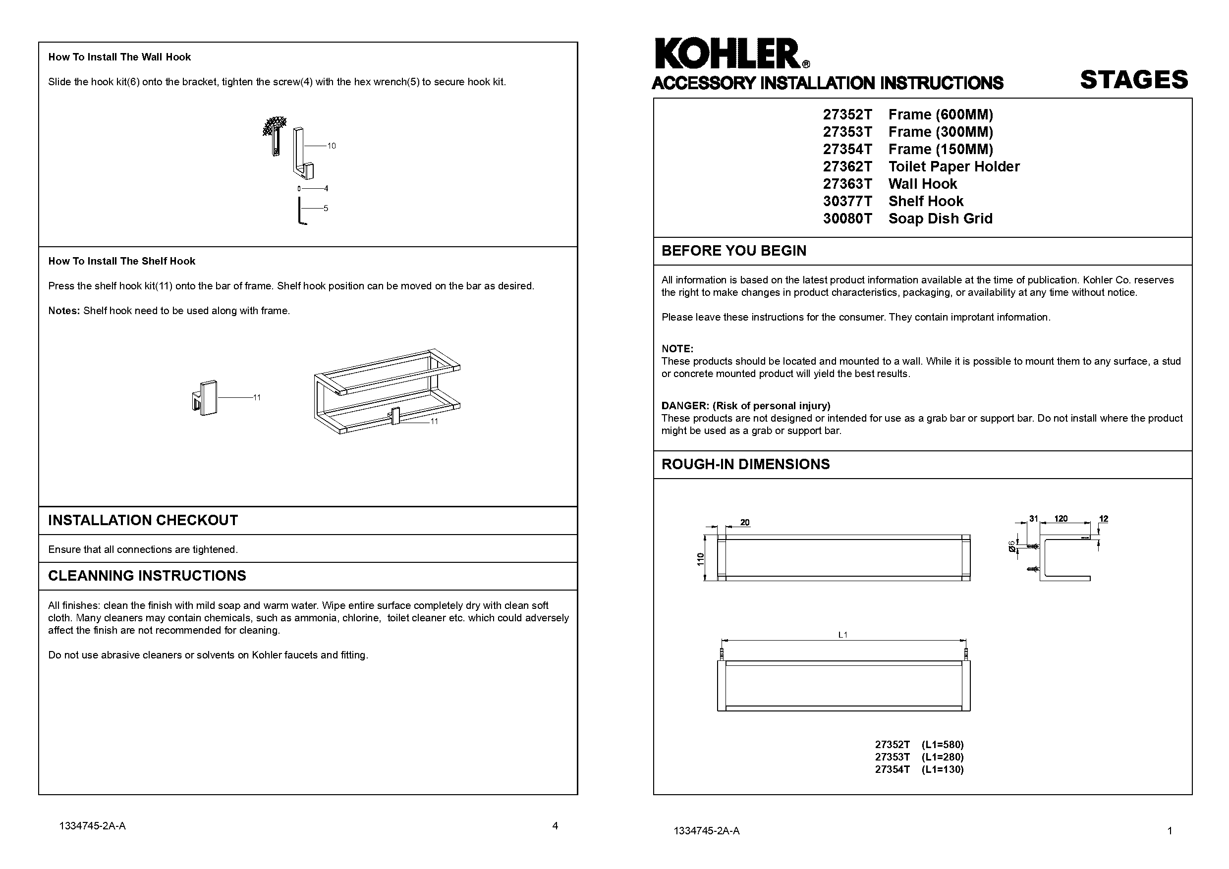 kohler toilet paper holder installation template