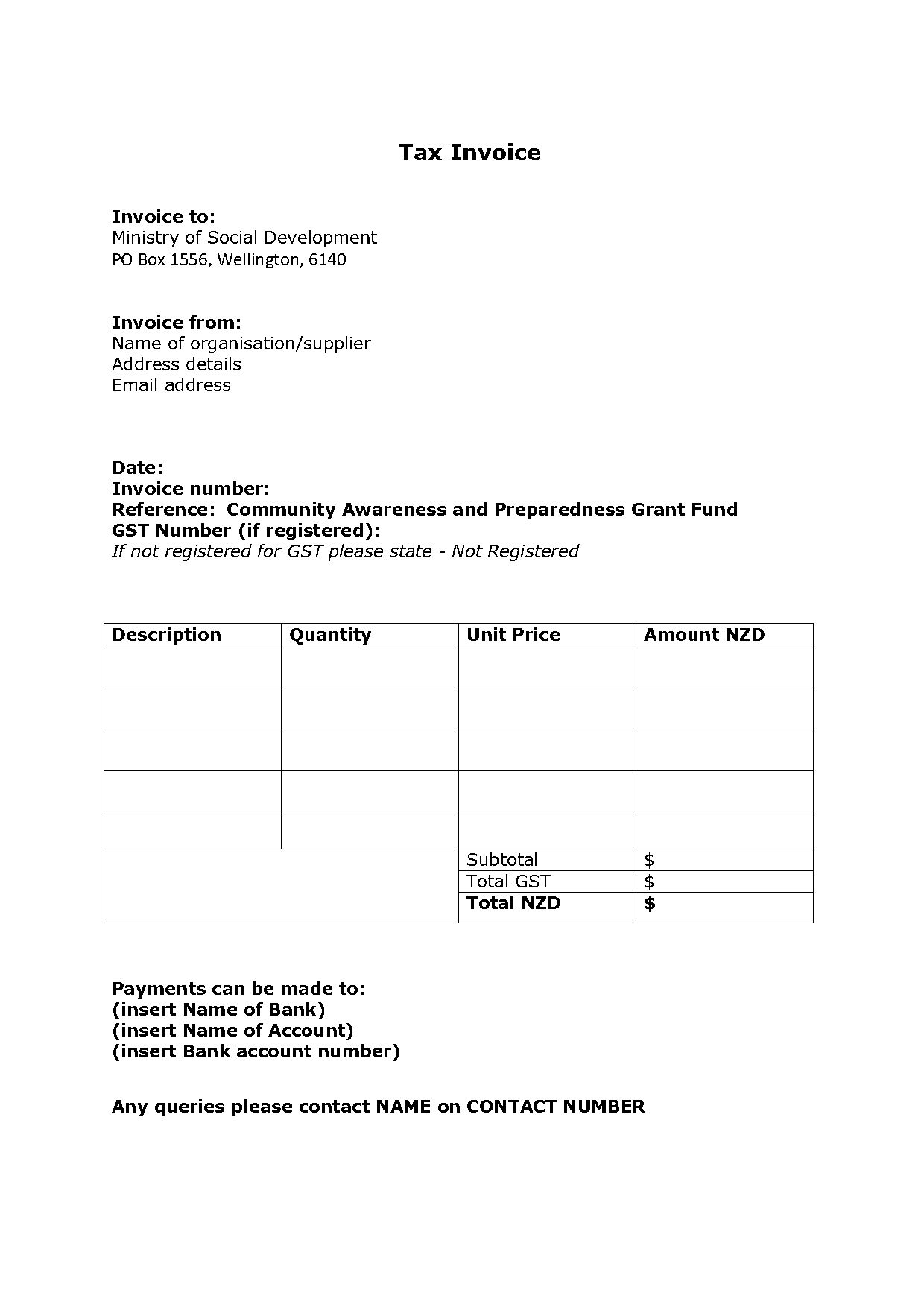 gst tax invoice sample