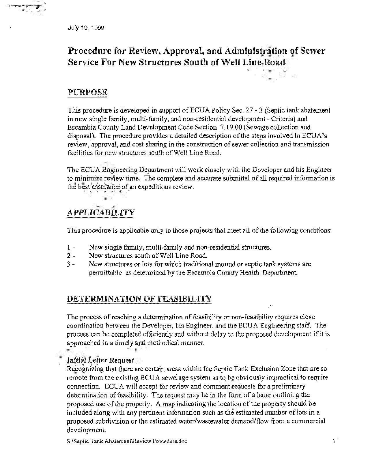 request letter for septic tank cleaning