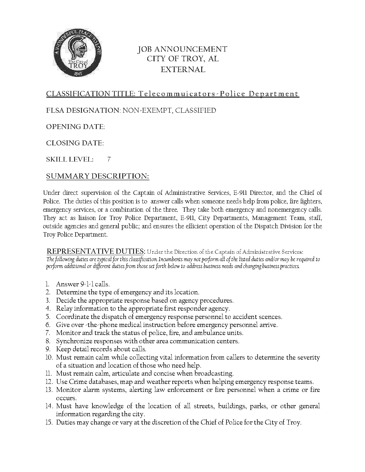 city of troy job application