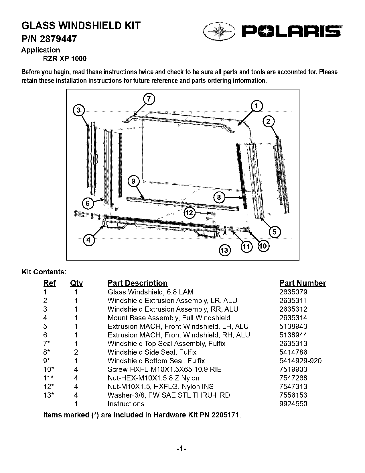 installation instructions for polaris rzr parts