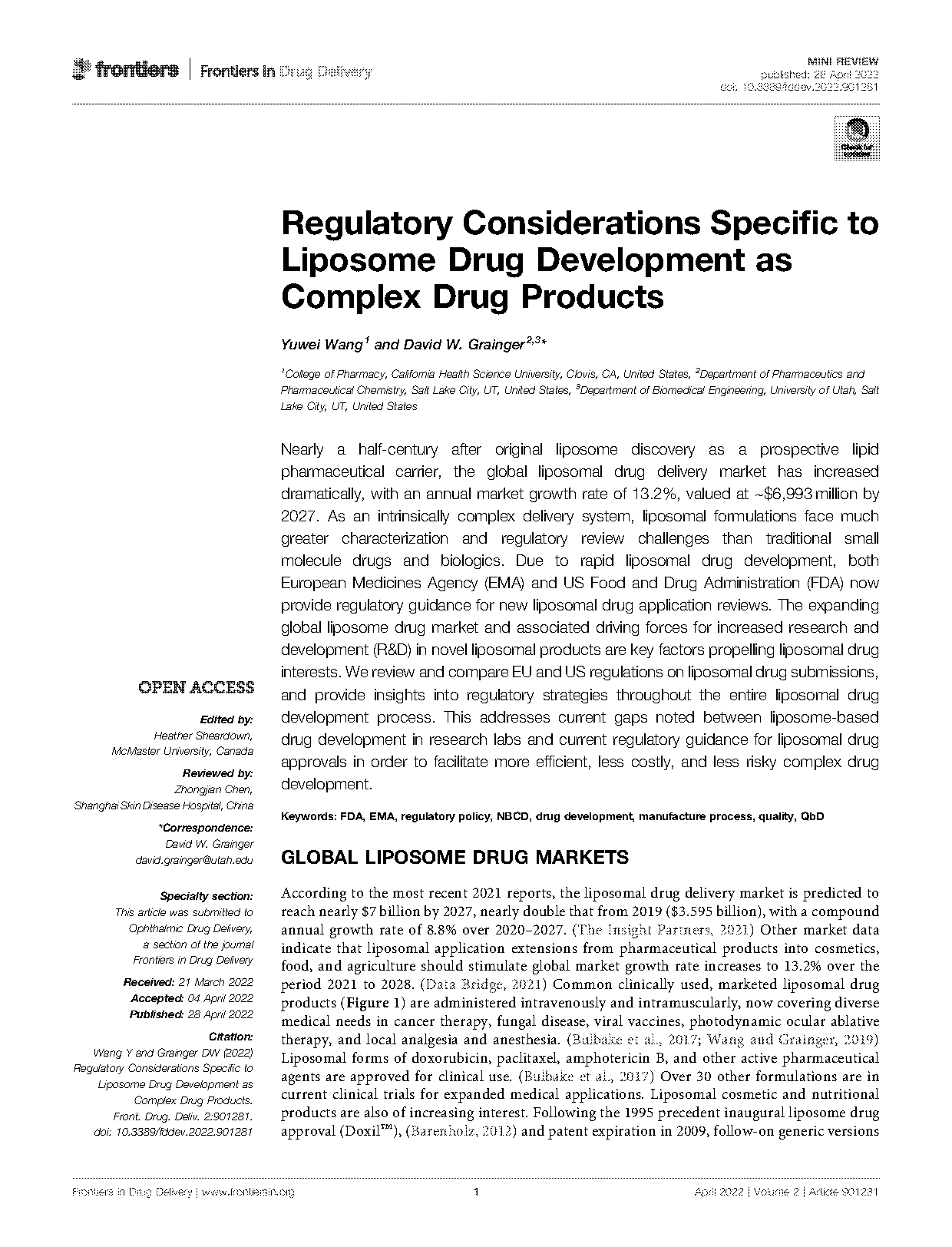 guidance for industry liposome drug products