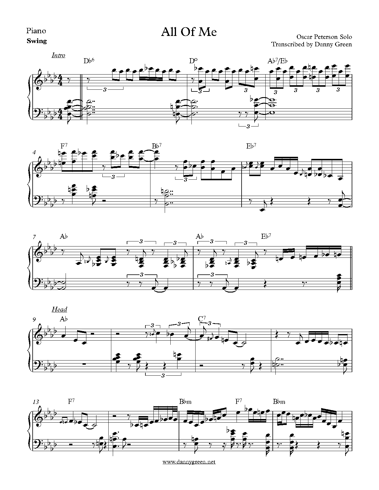 summertime oscar peterson transcription pdf