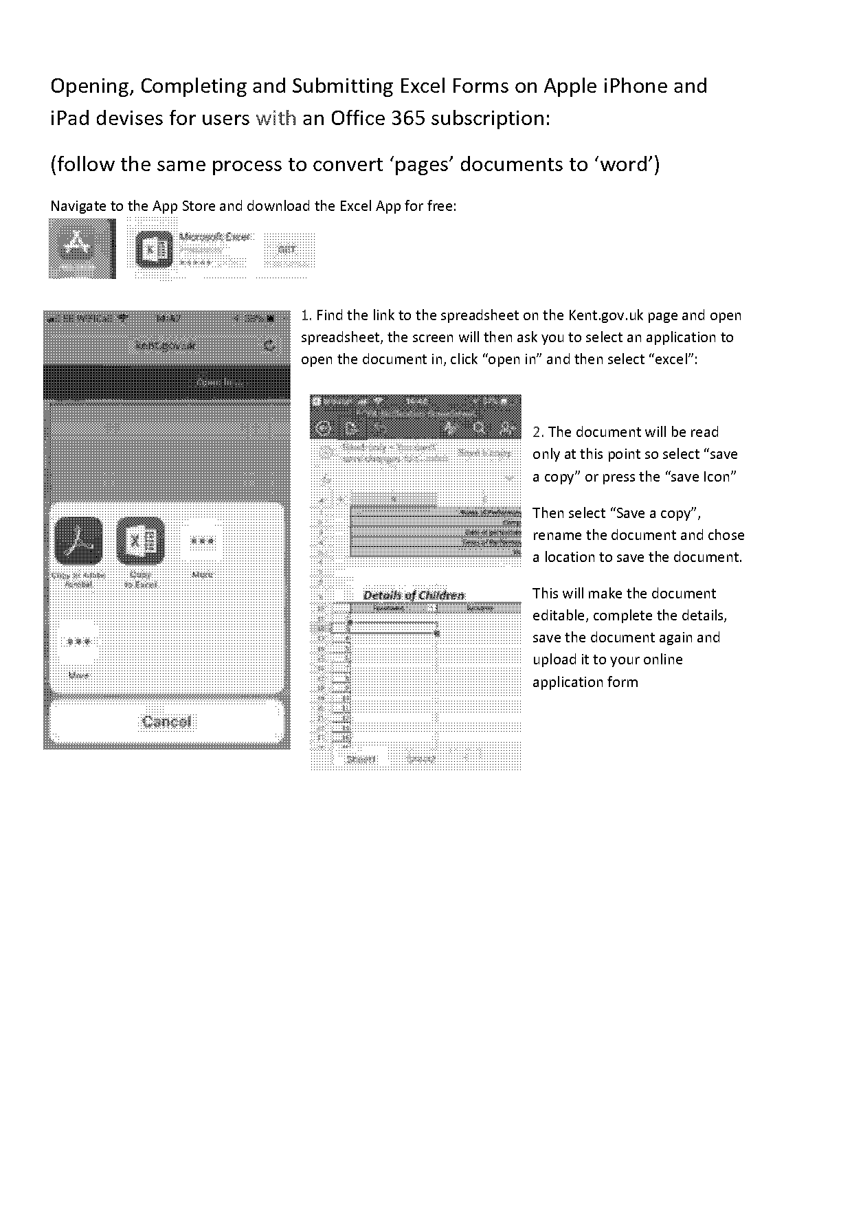 opening spreadsheet on iphone