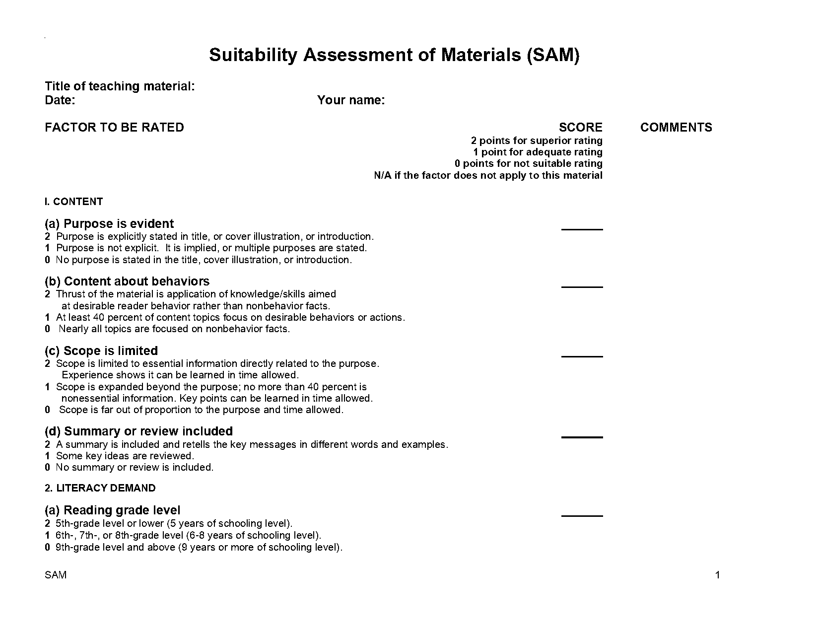 foccus inc scoring sheet pdf