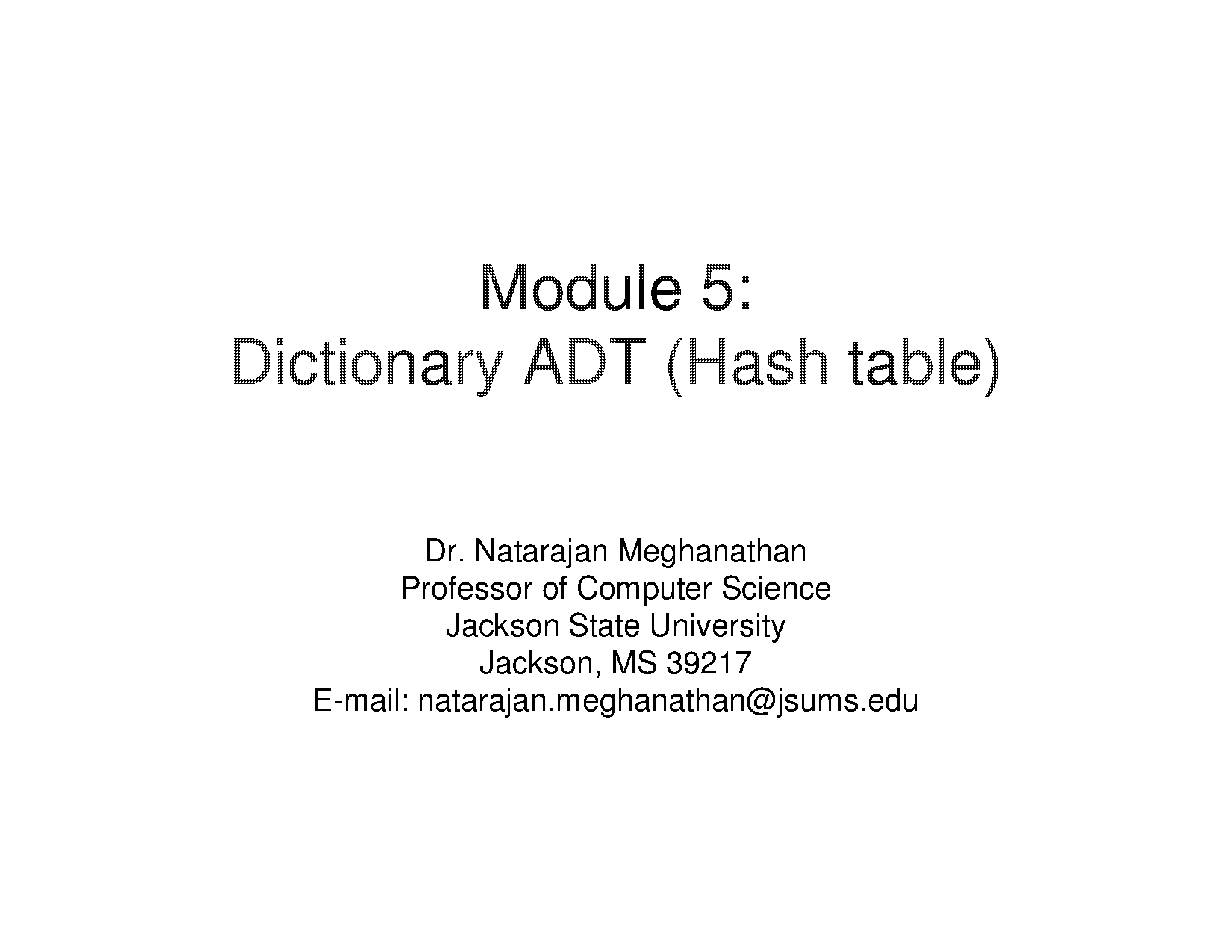 creating a hash table using an array