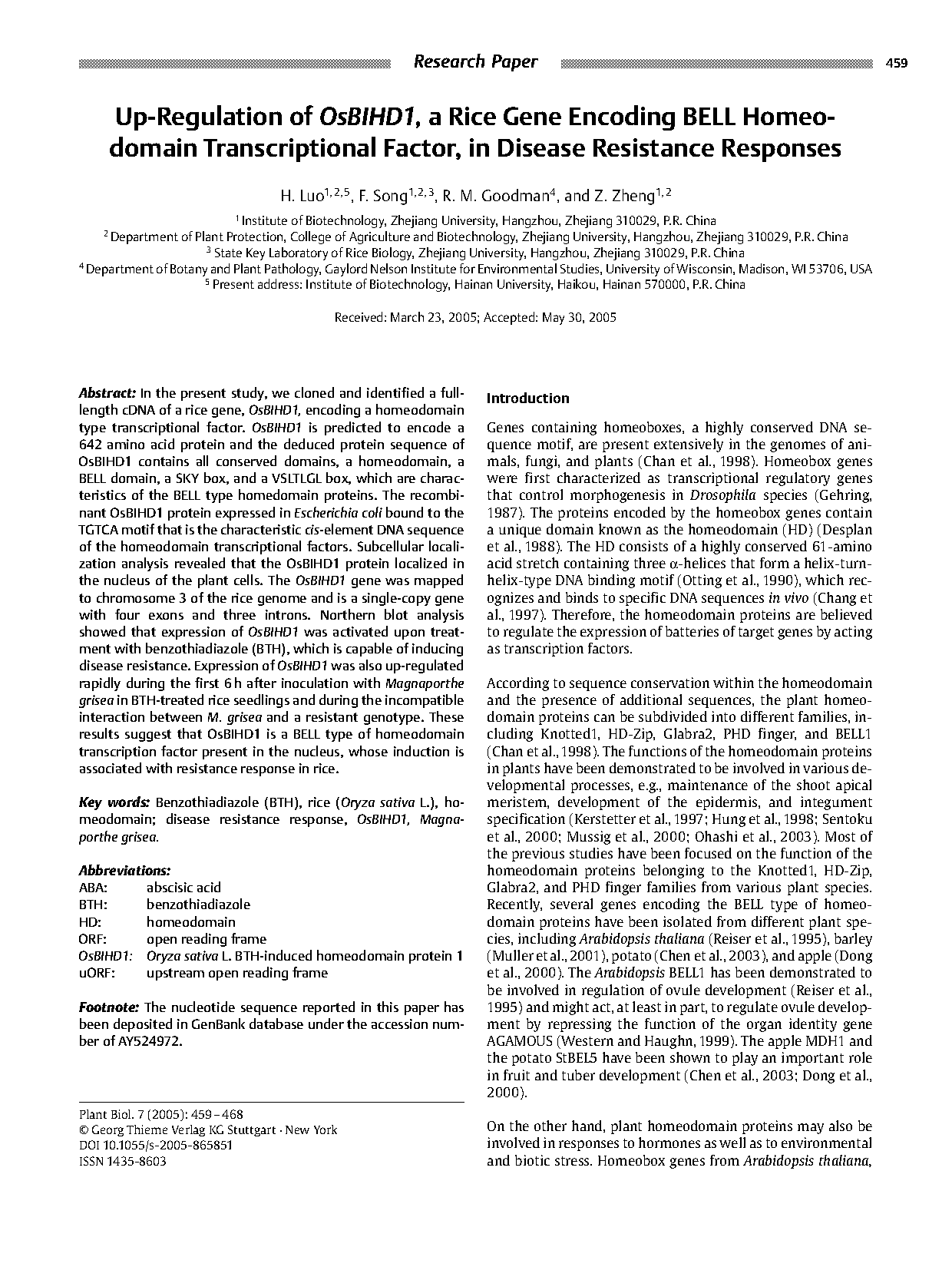 homeodomain transcription factors plants