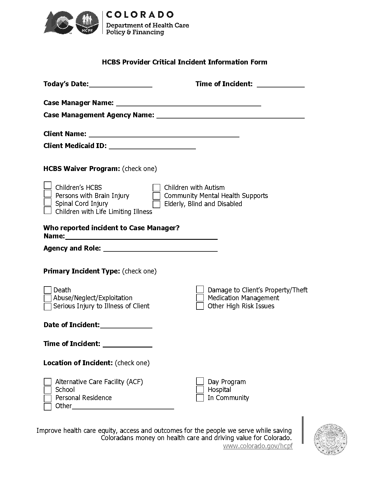 incident report forms templates