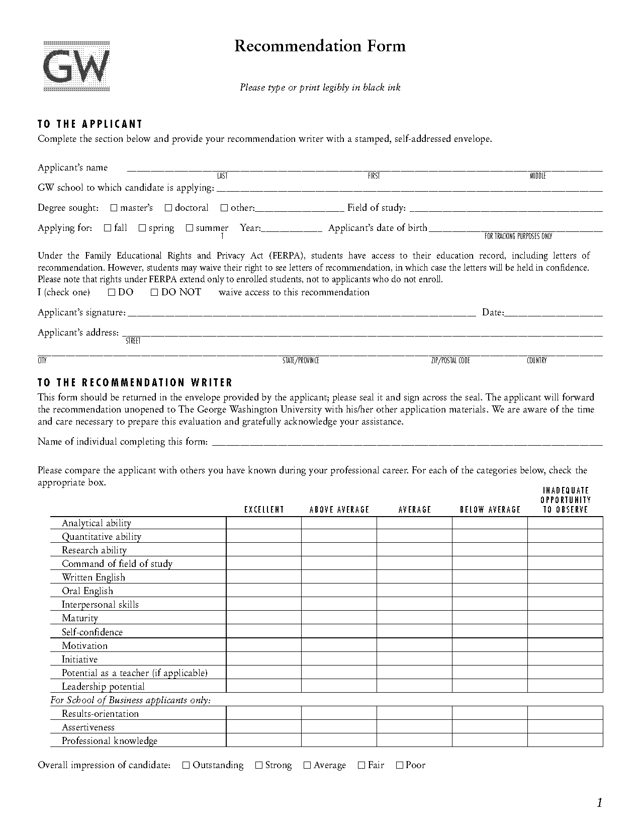 gw offer letter template