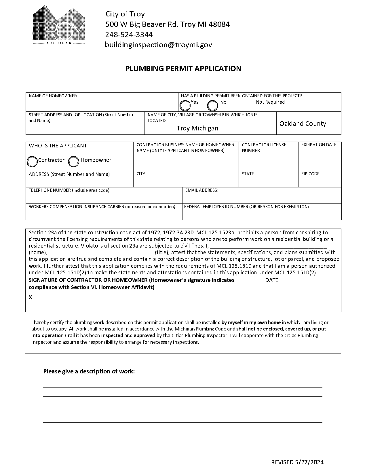 city of troy job application