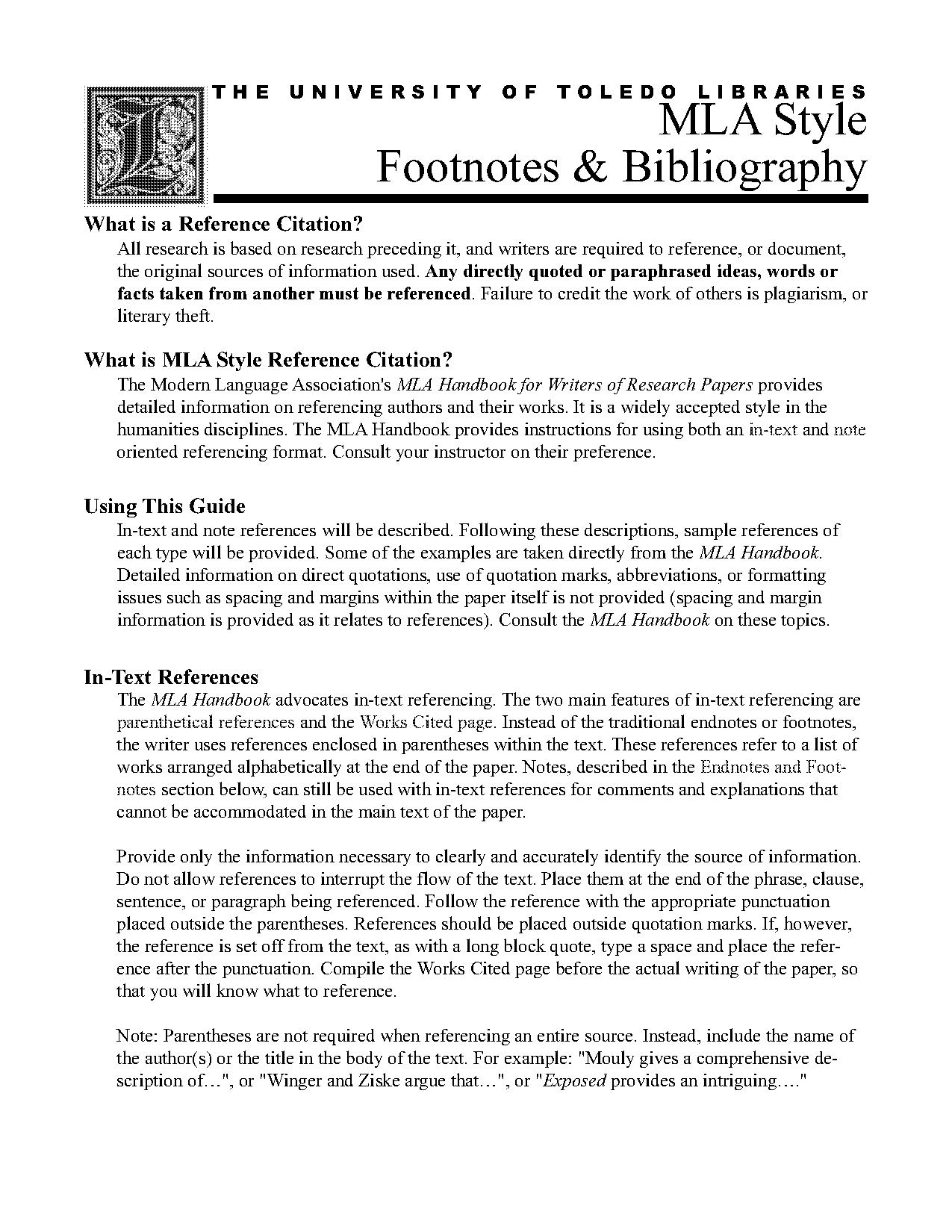 when to use references bibliography or works cited