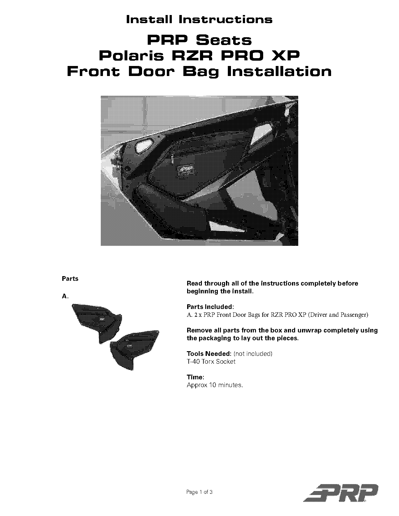 installation instructions for polaris rzr parts