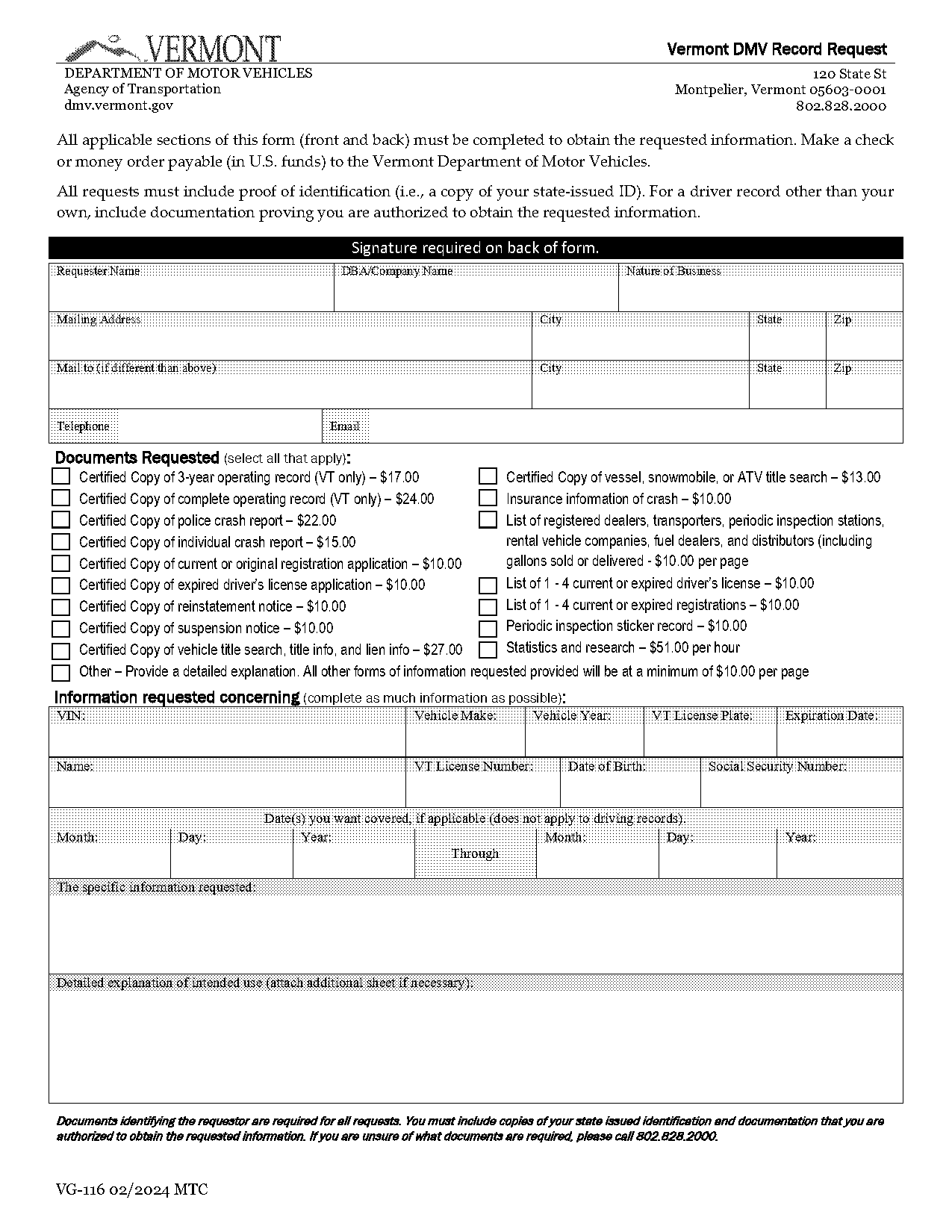 dmv printout of driving record online