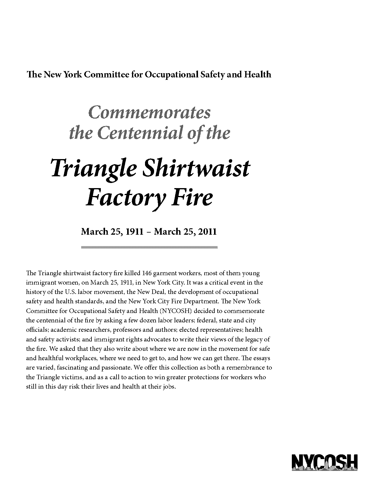 a article from the triangle shirt waiste factory fire